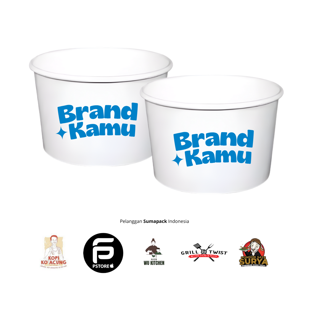 Custom Rice Bowl Food Grade Tanpa Tutup – Cetak Logo untuk Usaha Kuliner