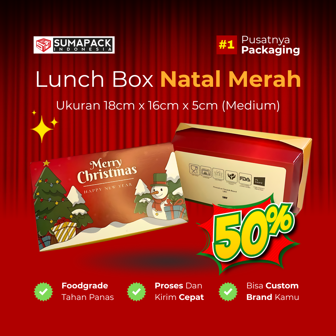 Lunch Box Special Natal Medium Special Christmas 50 pcs