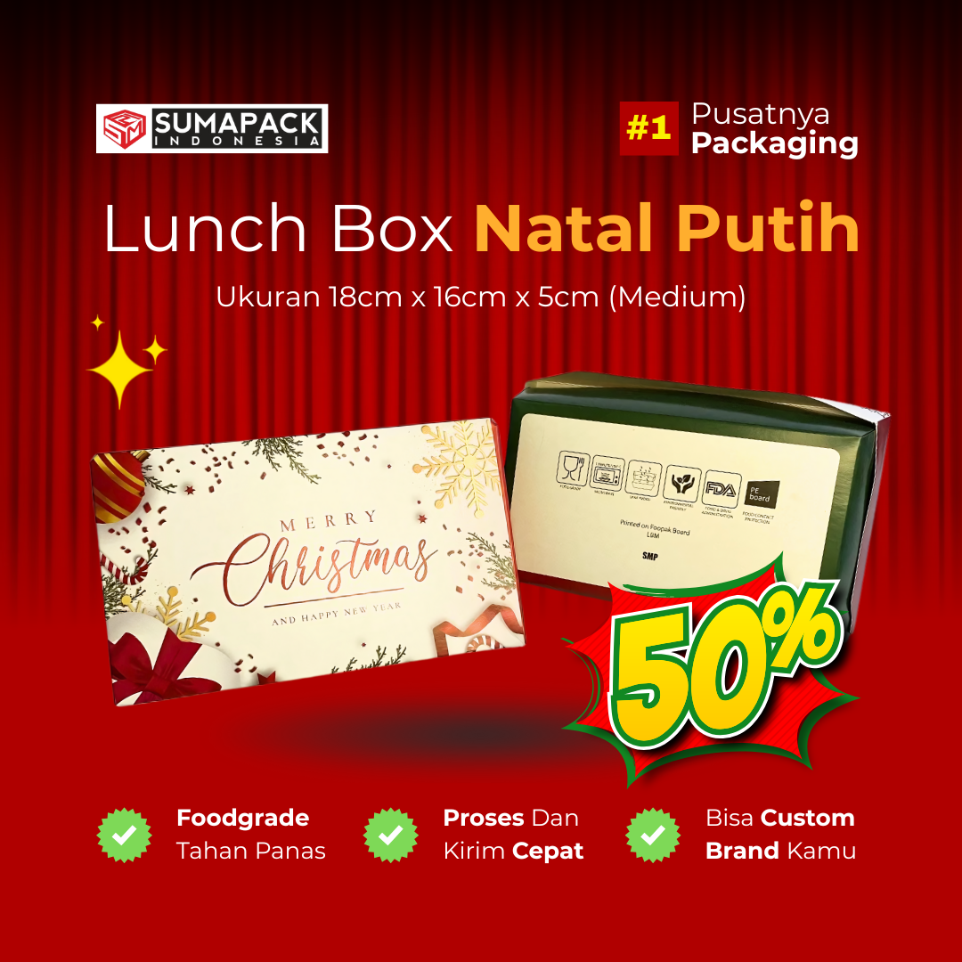 Lunch Box Special Natal Medium Special Christmas 50 pcs