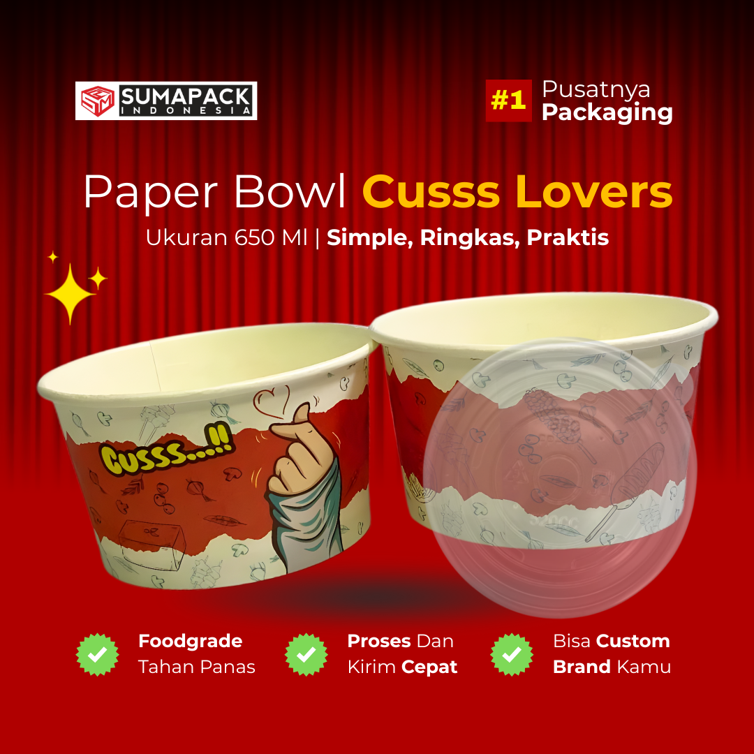 Paper Bowl Motif UMKM Ukuran 650 ml All Varian Min Order 50 Pcs Sumapack