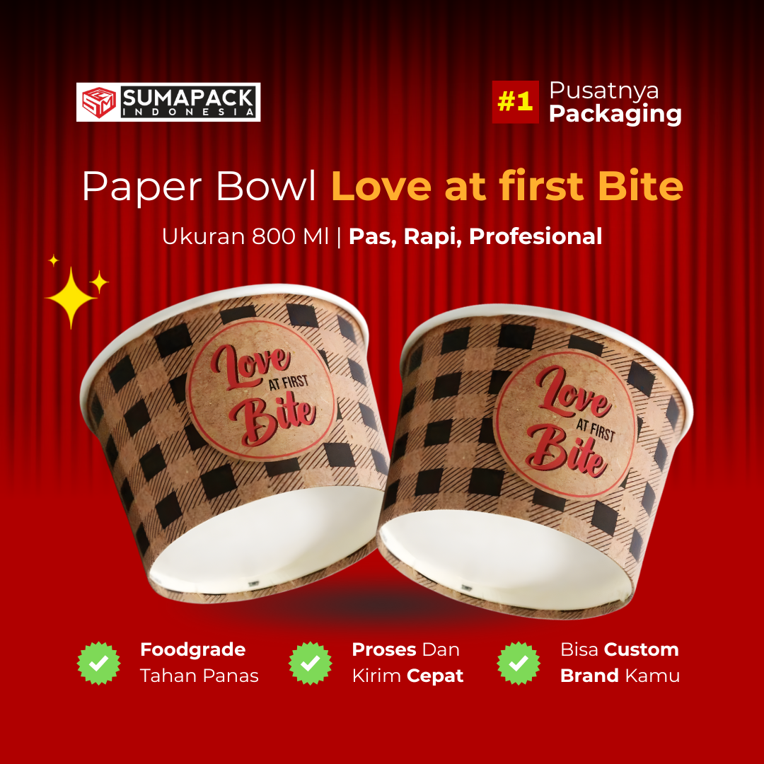 Paper Bowl Motif UMKM Ukuran 800 ml All Varian Min Order 50 Pcs Sumapack