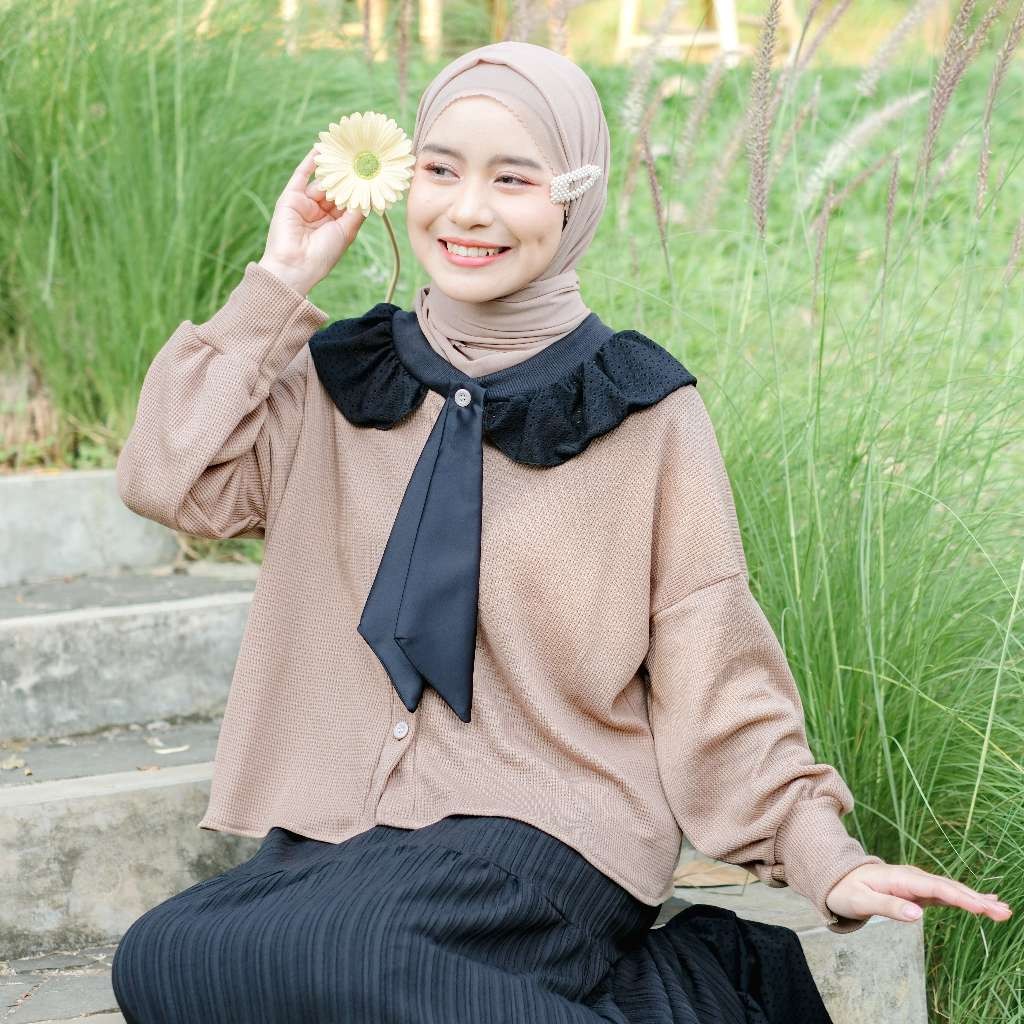 Mybamus Kyuti Coquette Tops – Atasan Wanita Korea – Outer Pita – Coquette Style
