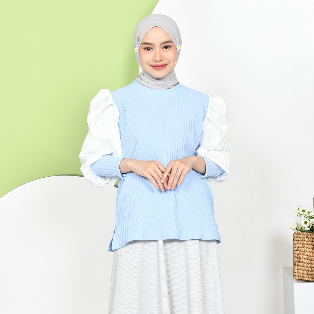 Kinan Puff Sleeve Tops - Blouse Lengan Ballon - Atasan Wanita Korean Style