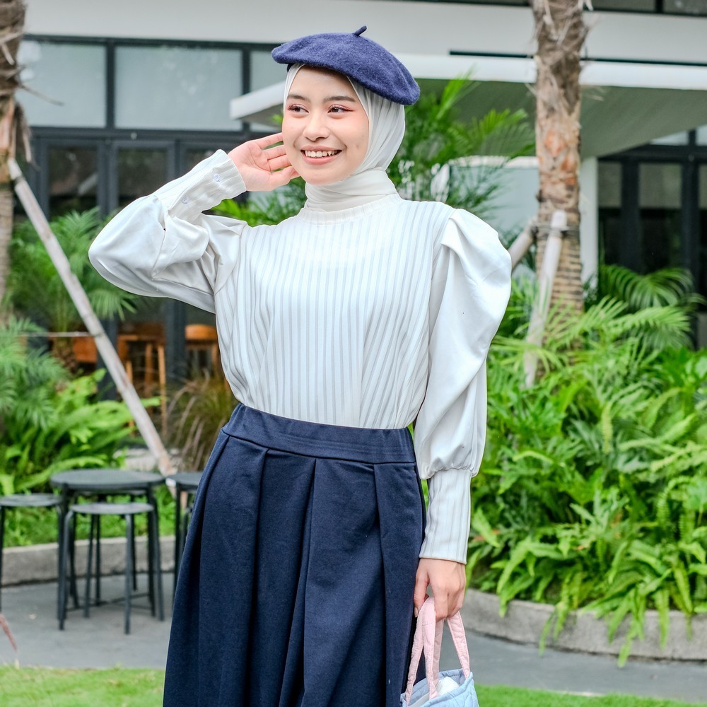 Kinan Puff Sleeve Tops - Blouse Lengan Ballon - Atasan Wanita Korean Style