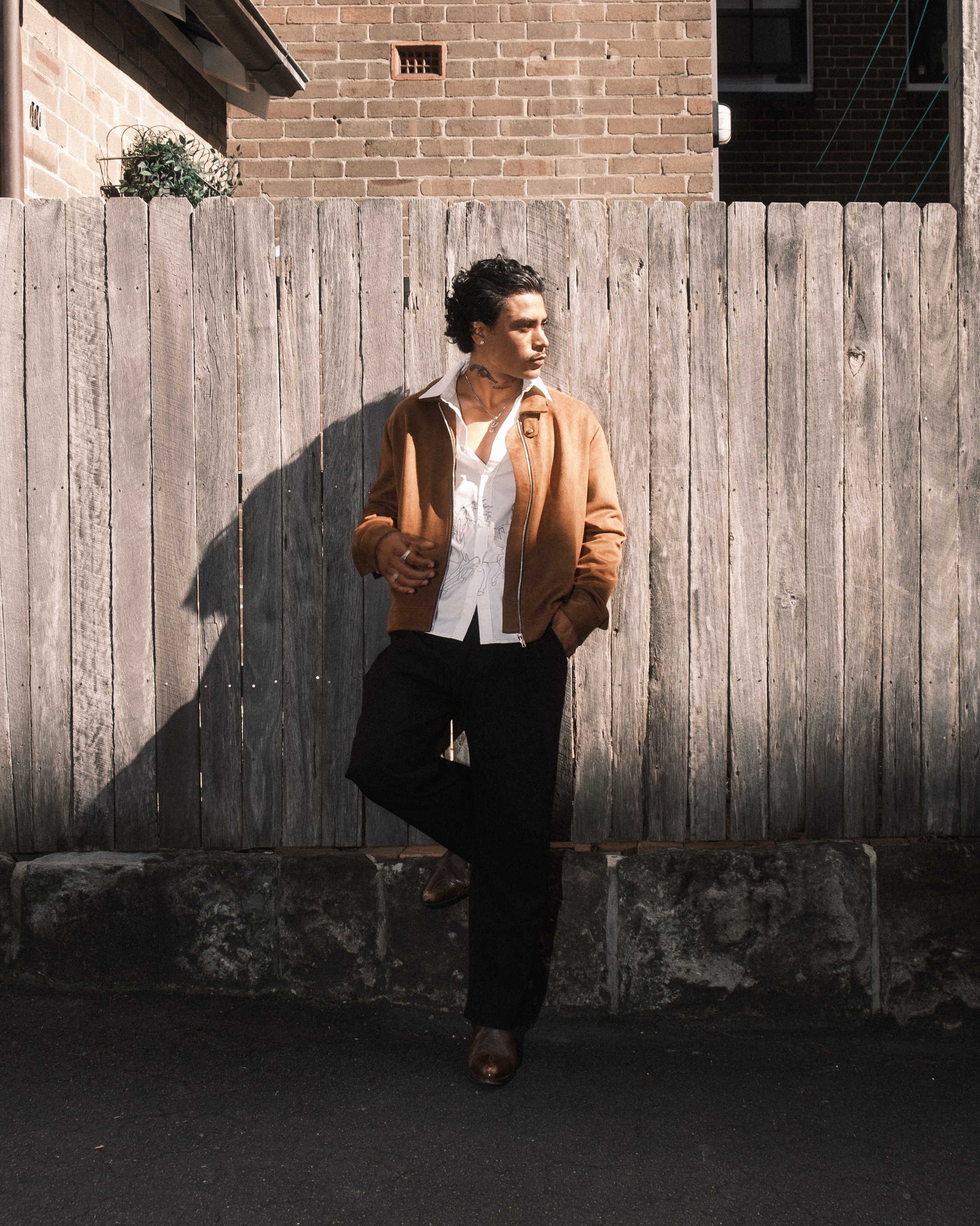 'Tobacco Brown' Suede Jacket 