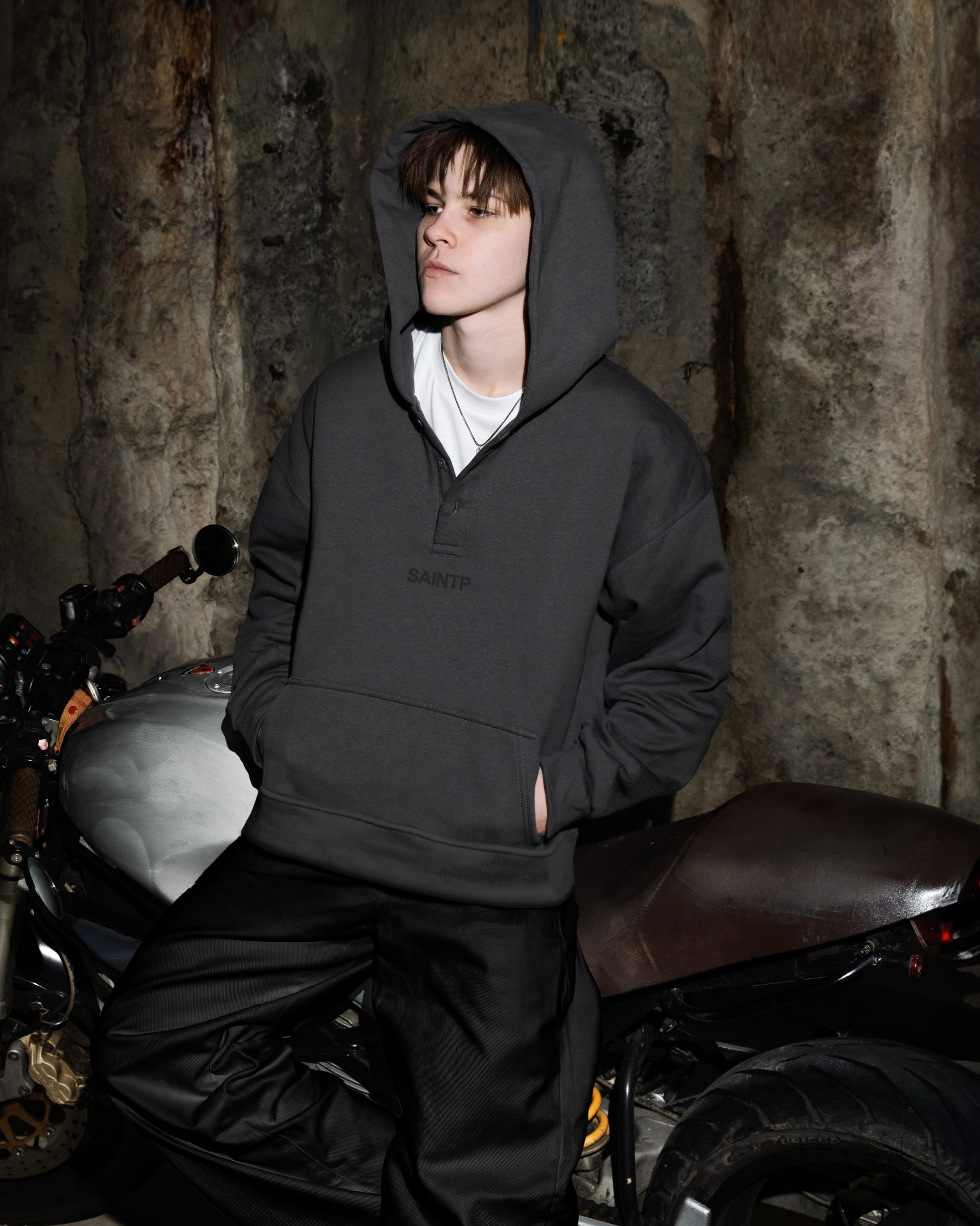 button-up Hoodie (Ash Gray)