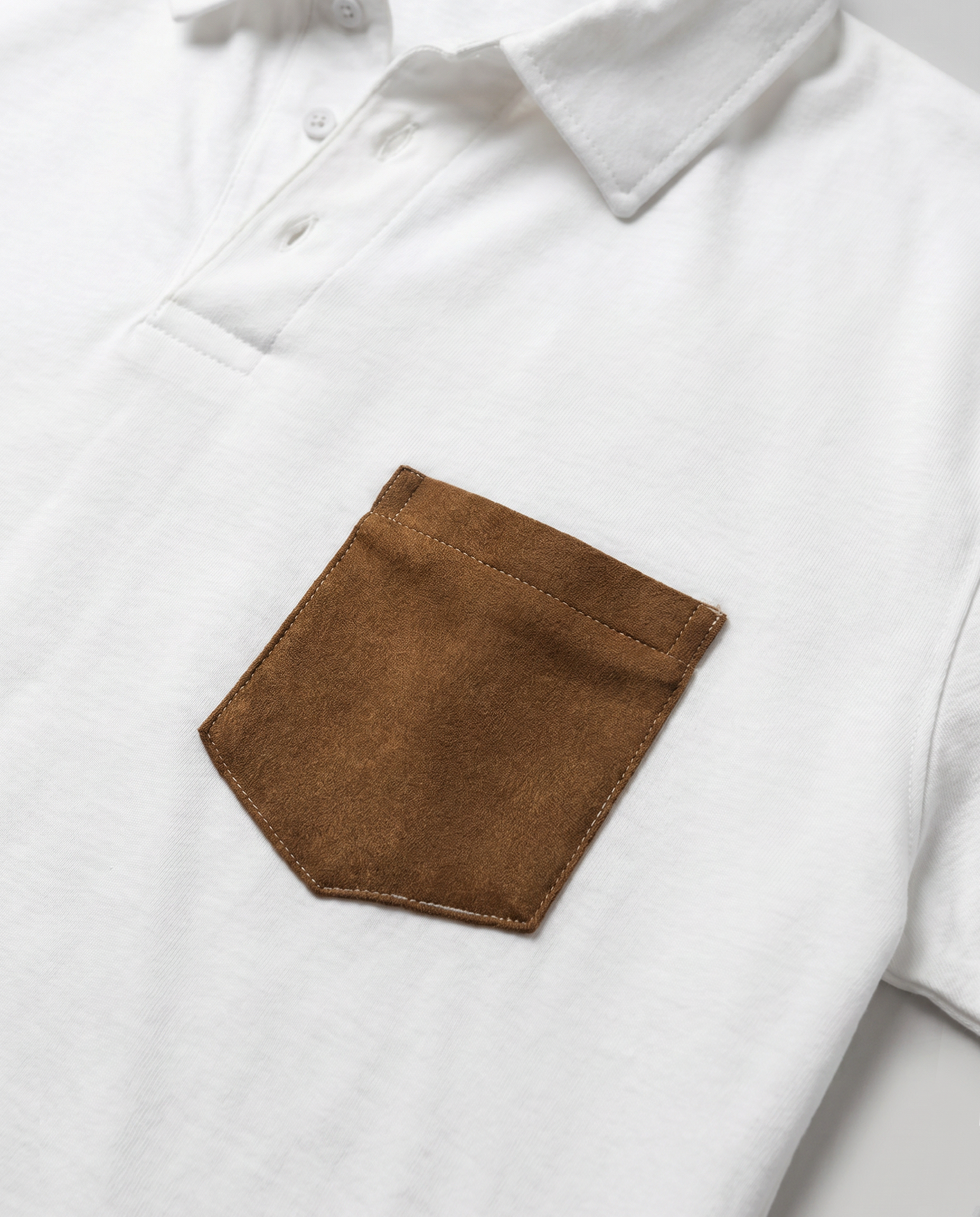 Long Sleeve Polo Shirt (White)