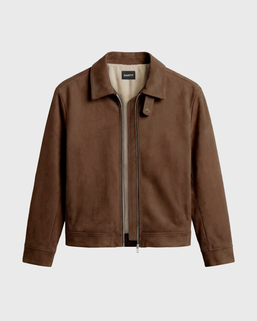 Image of 'Tobacco Brown' Suede Jacket 