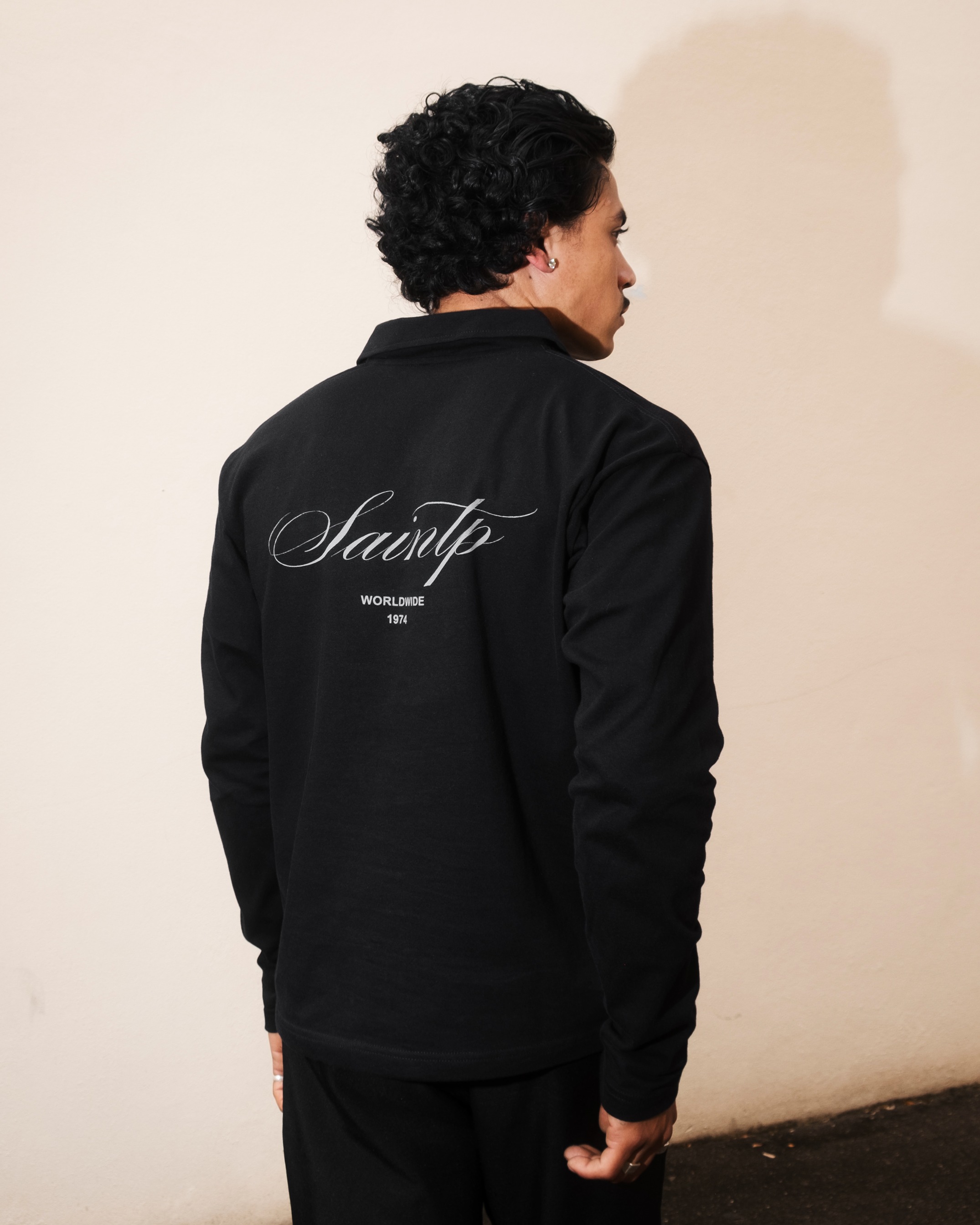 Long Sleeve Polo Shirt (Black)