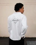 Long Sleeve Polo Shirt (White)