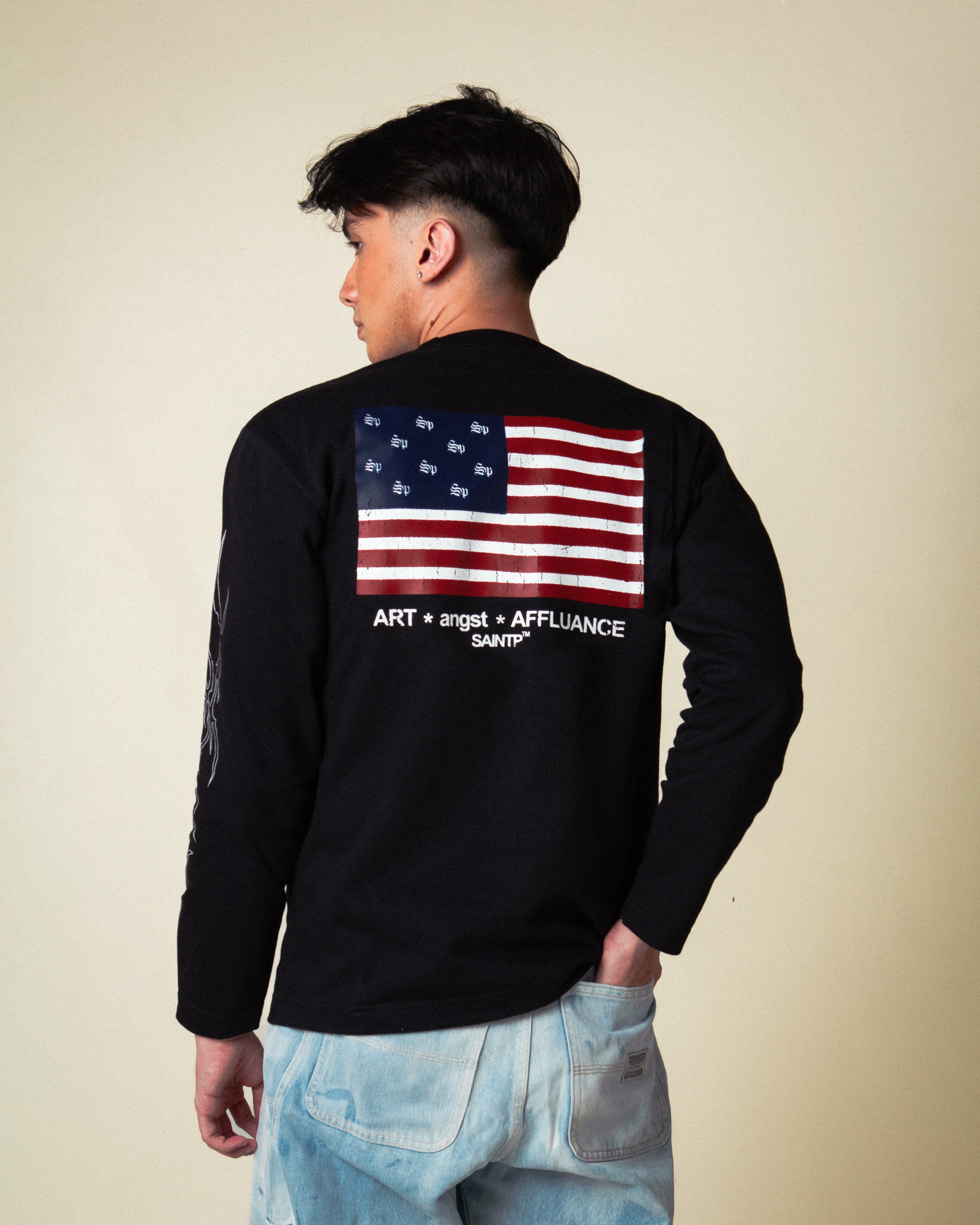 USA Long Sleeve Tee (Black)