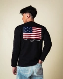 USA Long Sleeve Tee (Black)