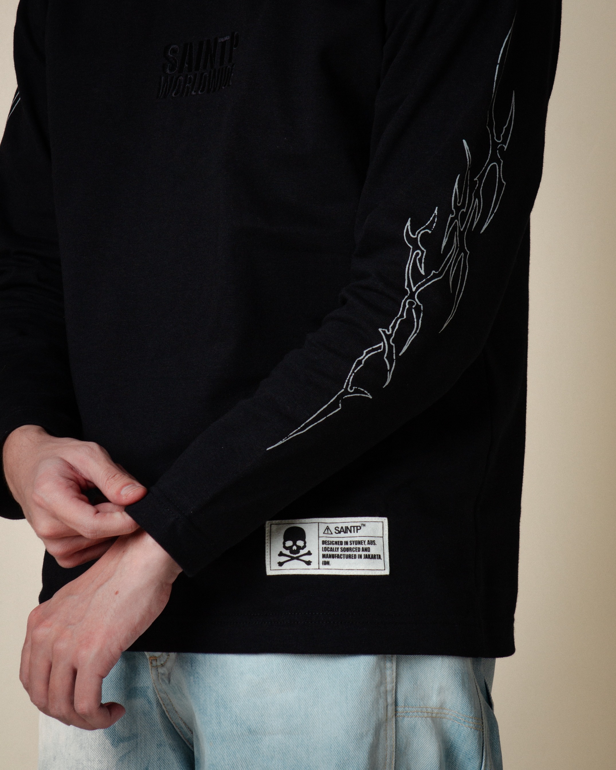 USA Long Sleeve Tee (Black)