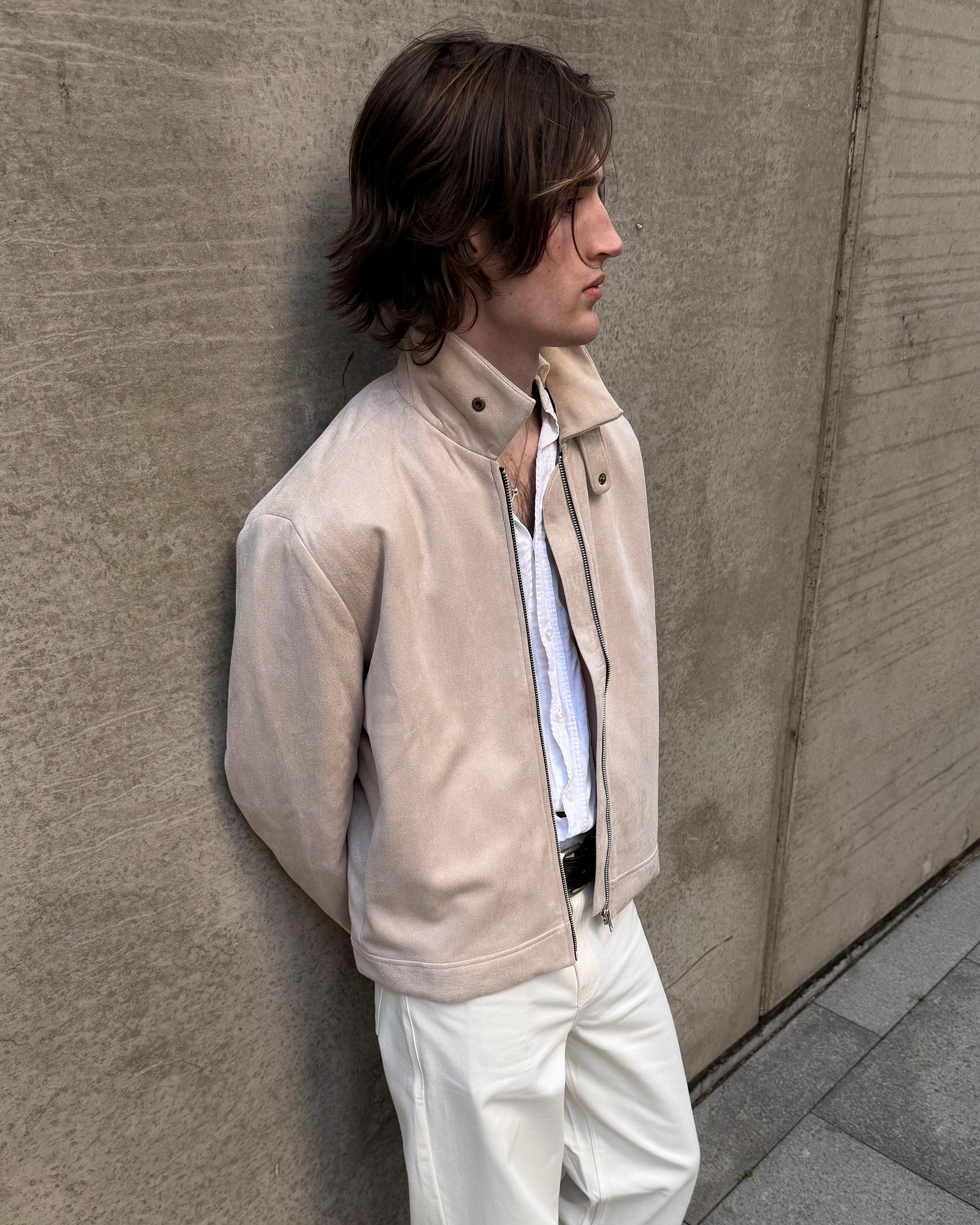 Beige Suede Jacket 