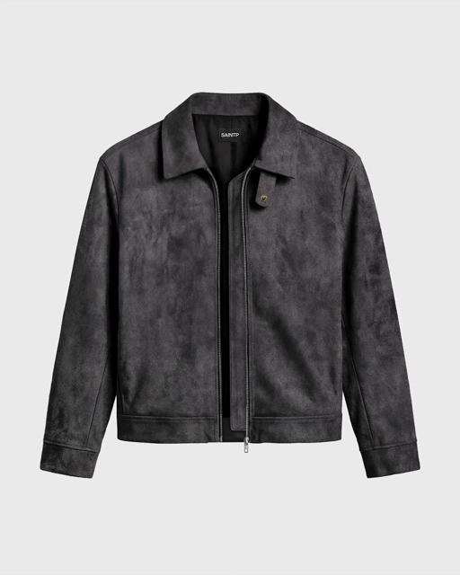 Image of 'Vintage Ash Gray' Suede Jacket