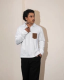 Long Sleeve Polo Shirt (White)