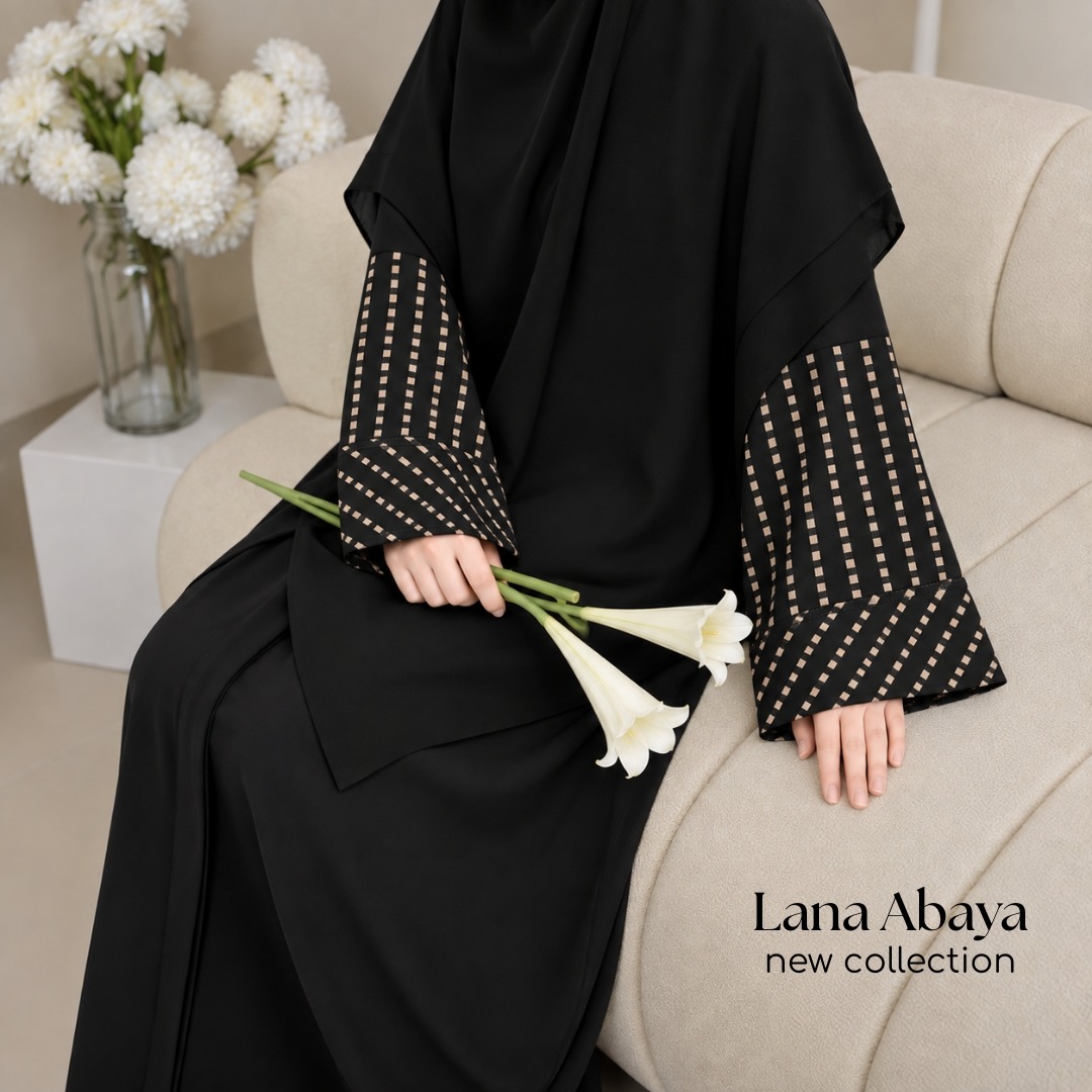 Abaya Hitam Mewah Elegan Jetblack Premium - Lana Abaya by KUPNAD