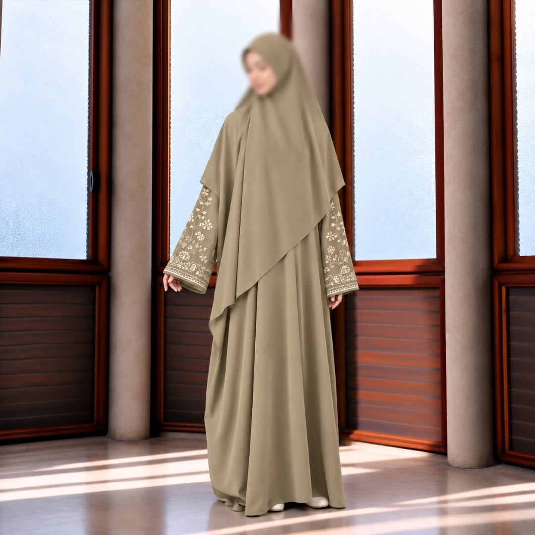 Abaya Bordir Tangan Elegan dan Mewah Busui Friendly - Yeorin Abaya by KUPNAD