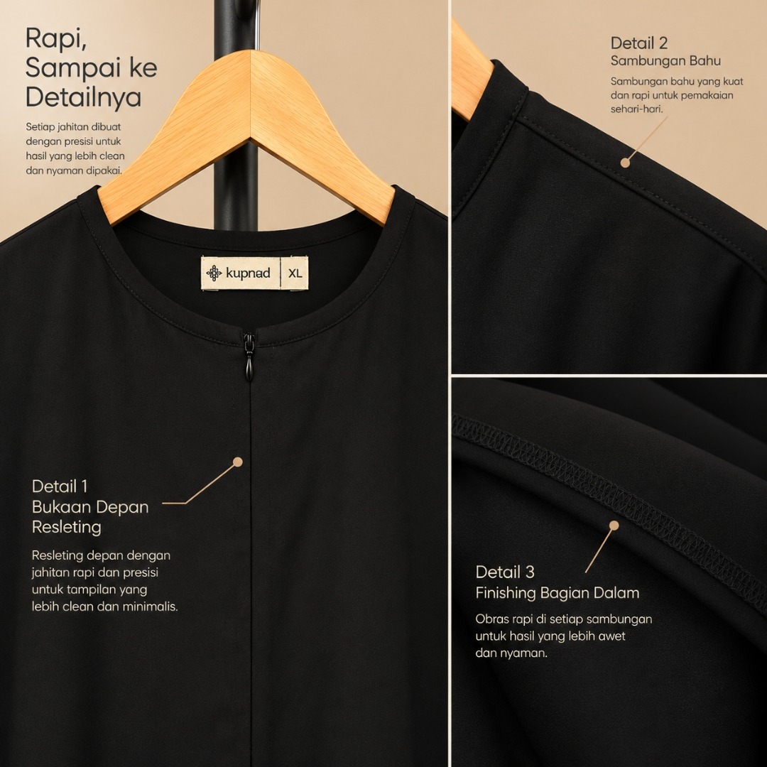 Abaya Bordir Bunga Lengan Mewah dan Elegan Busui Friendly - Sena Abaya by KUPNAD
