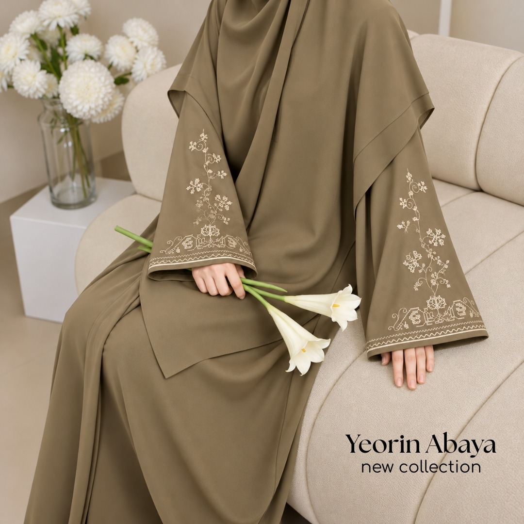 Abaya Bordir Tangan Elegan dan Mewah Busui Friendly - Yeorin Abaya by KUPNAD