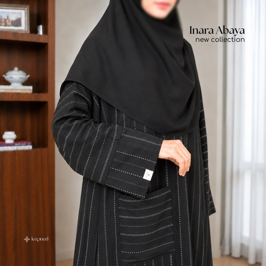 Abaya Rayon Jumbo Batwing Motif Salur Premium - Inara Abaya by KUPNAD
