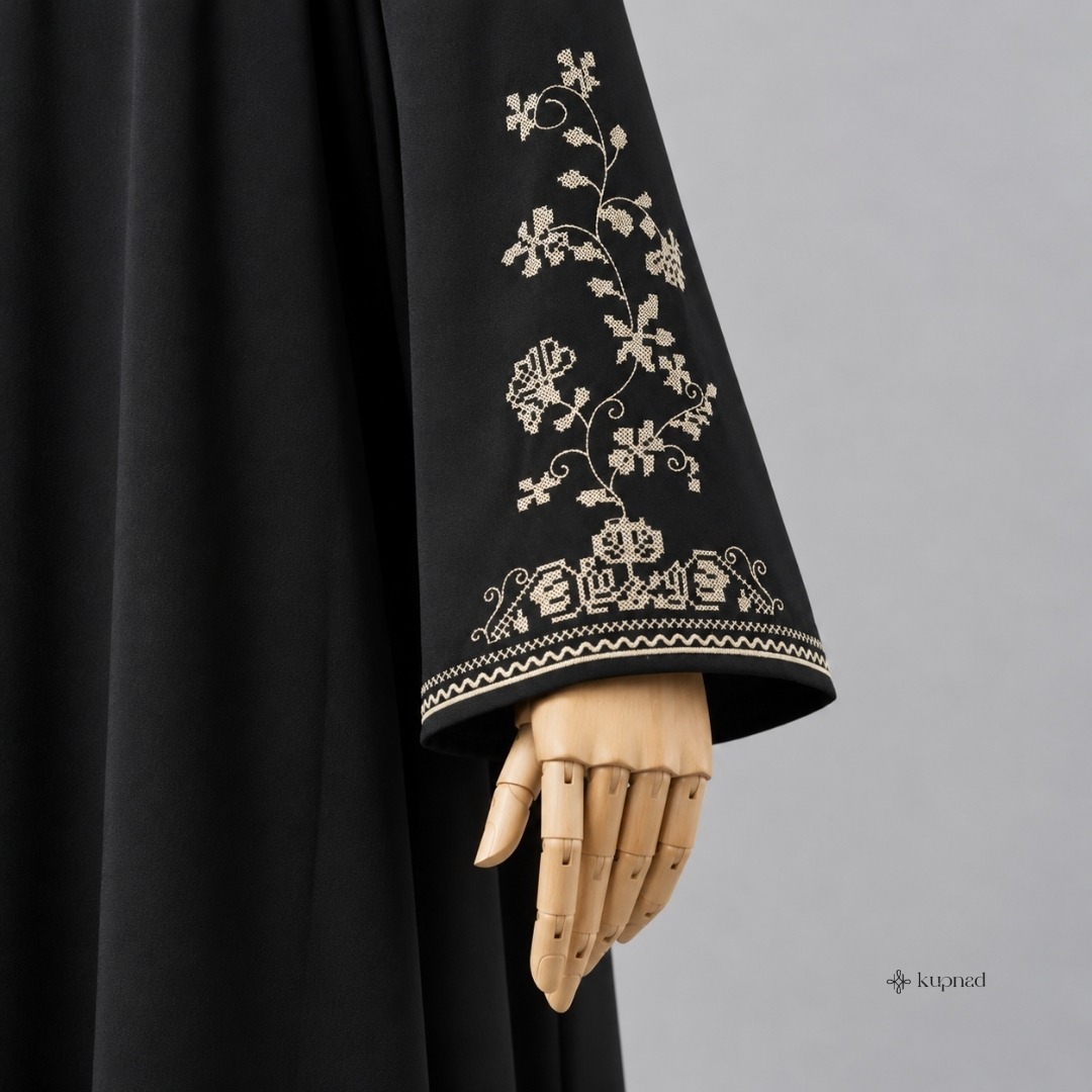 Abaya Bordir Tangan Elegan dan Mewah Busui Friendly - Yeorin Abaya by KUPNAD