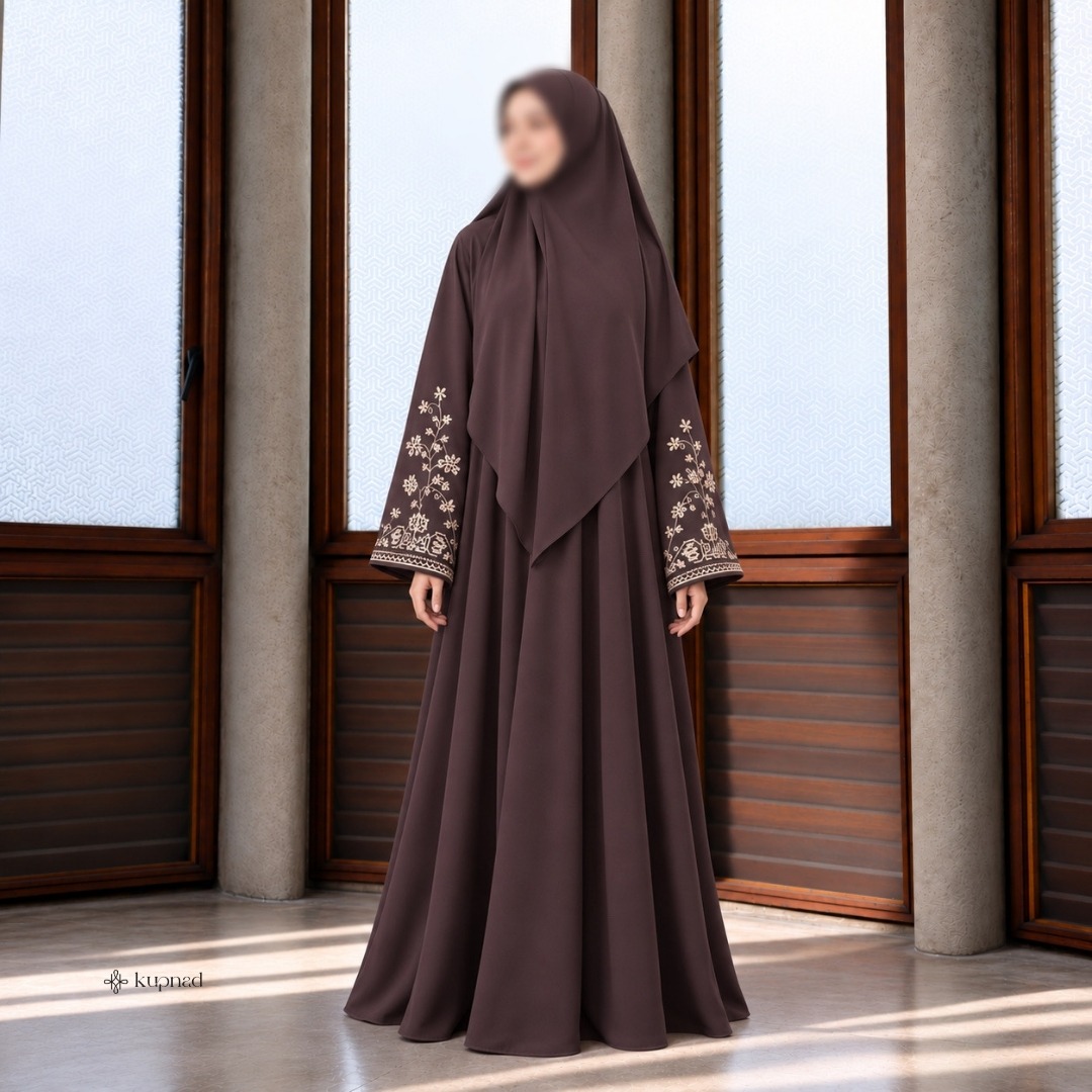 Abaya Bordir Tangan Elegan dan Mewah Busui Friendly - Yeorin Abaya by KUPNAD