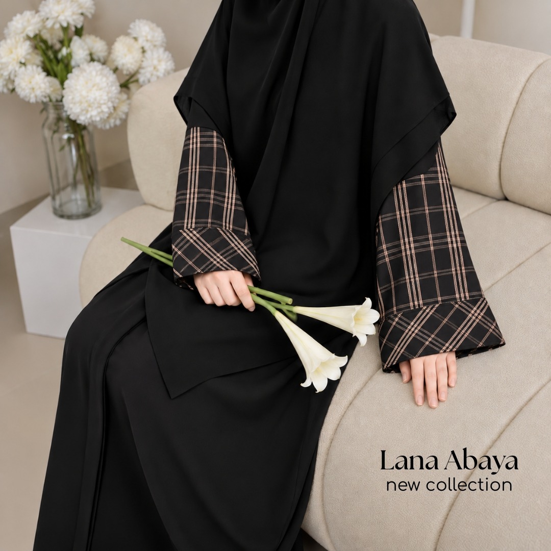 Abaya Hitam Mewah Elegan Jetblack Premium - Lana Abaya by KUPNAD