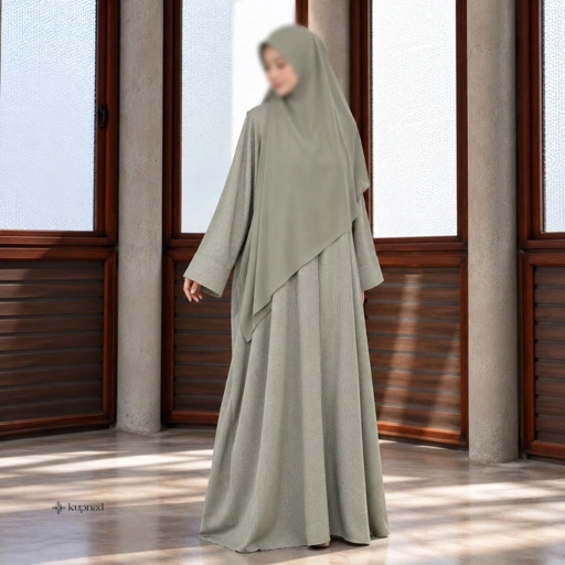 Abaya Premium Motif Emboss Elegan Busui Friendly - Samira Abaya by KUPNAD