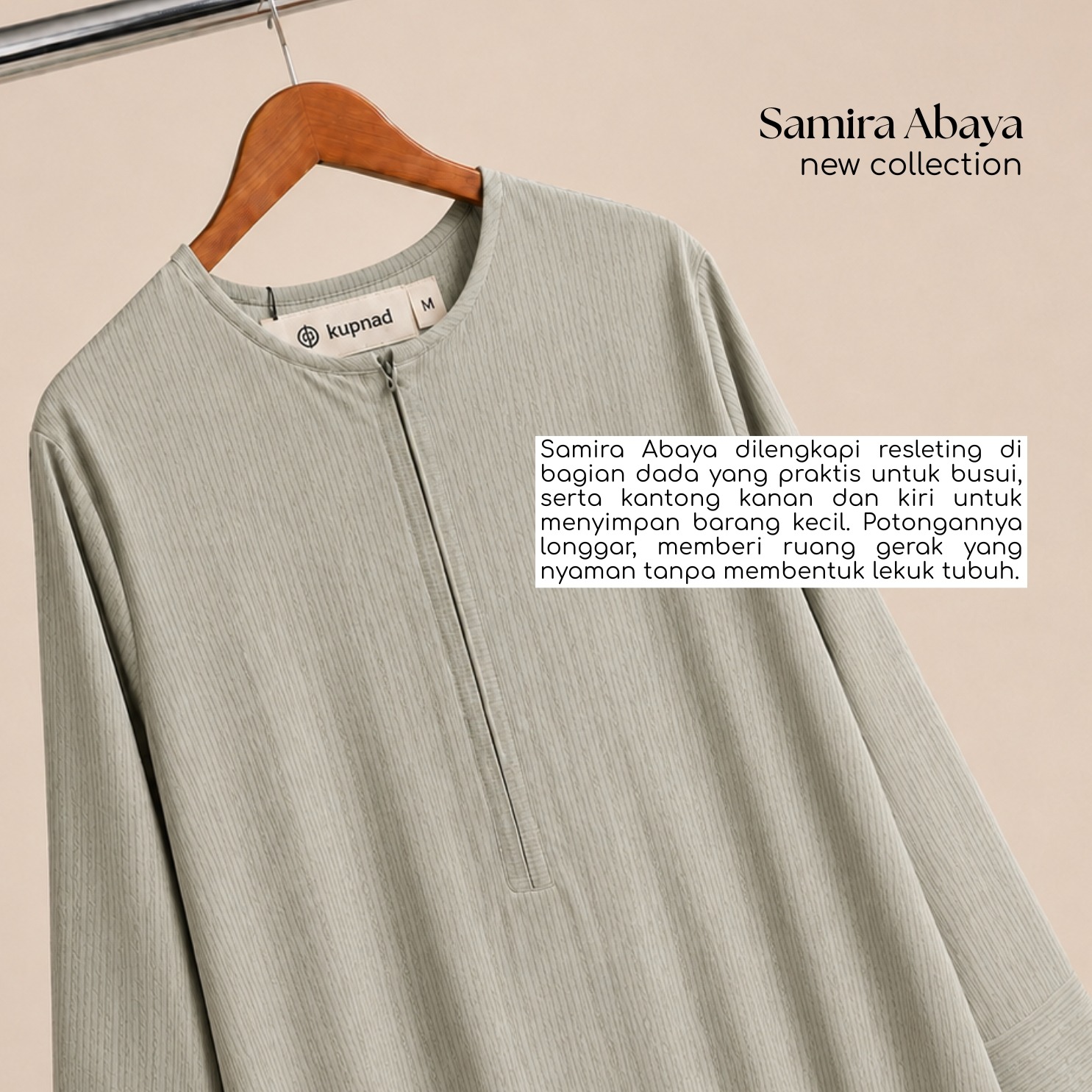 Abaya Premium Motif Emboss Elegan Busui Friendly - Samira Abaya by KUPNAD