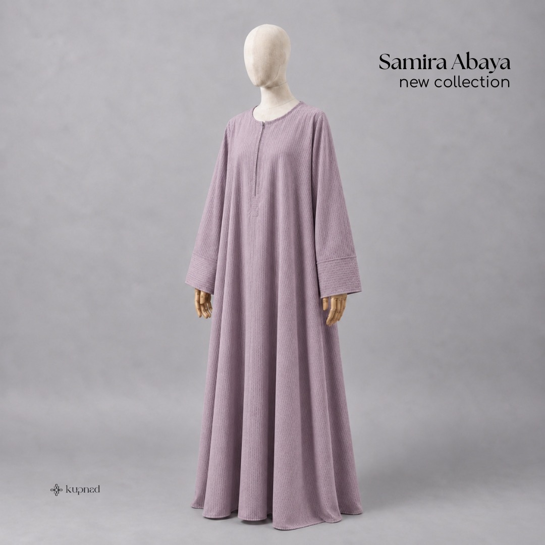 Abaya Premium Motif Emboss Elegan Busui Friendly - Samira Abaya by KUPNAD