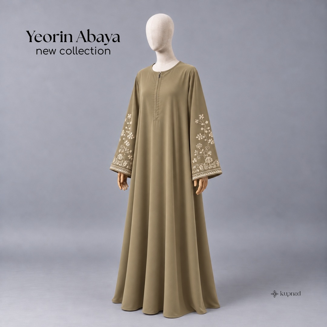 Abaya Bordir Tangan Elegan dan Mewah Busui Friendly - Yeorin Abaya by KUPNAD