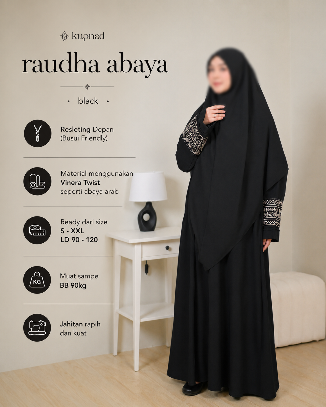 Raudha Abaya Black