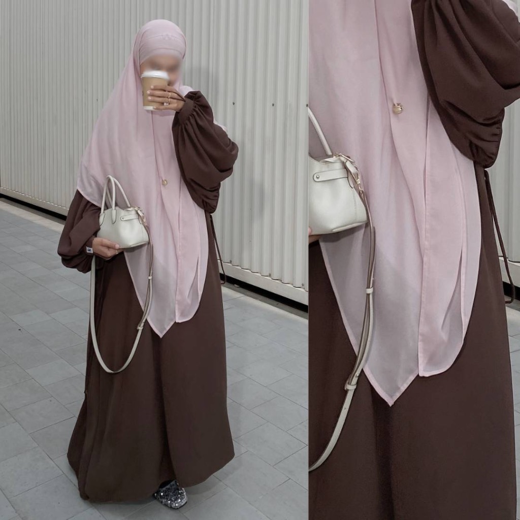 French Khimar Square Tencel Natural Fabric