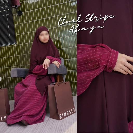 Cloud Stripe Abaya