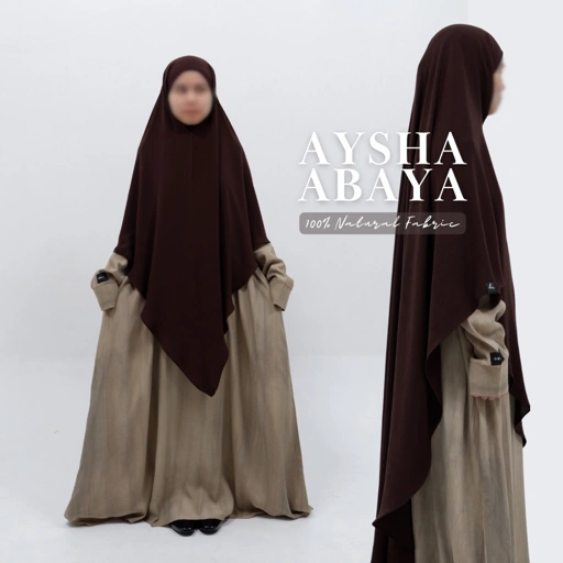 Image of AYSHA ABAYA (ABAYA SAJA) Abaya Cupro Natural Fabric Abaya Adem Abaya Umroh Haji Lebaran