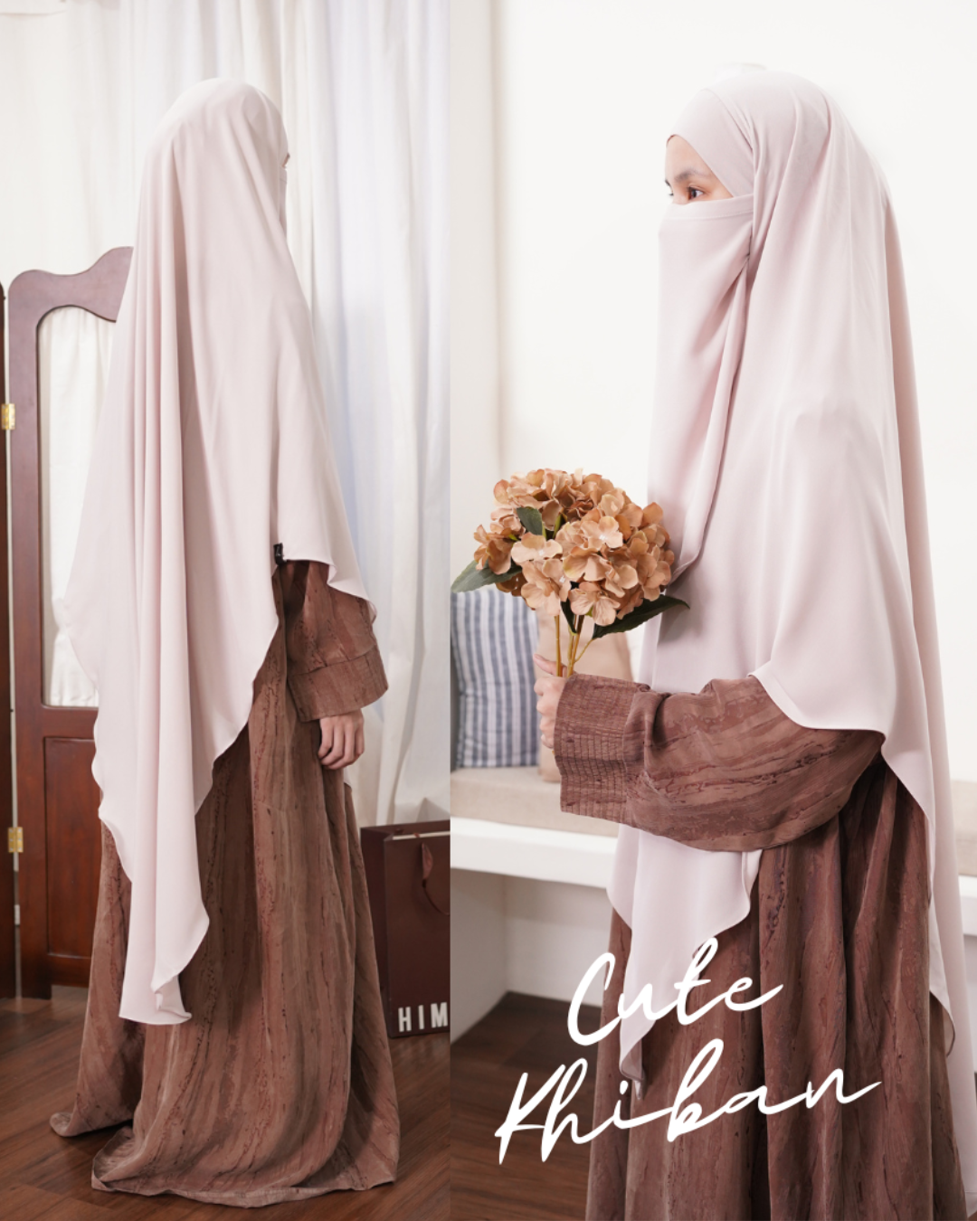 CUTE KHIBAN (KHIMAR SAJA) Khimar Bandana Maheen Khiban Panjang Khimar Lebar Khimar Umroh Haji Kajian Khiban Lancip