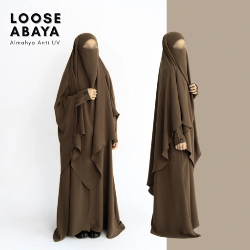 Image of Loose Abaya Syari Anti UV Almahya Anti UV Abaya Umroh Haji Abaya Polos Simpel