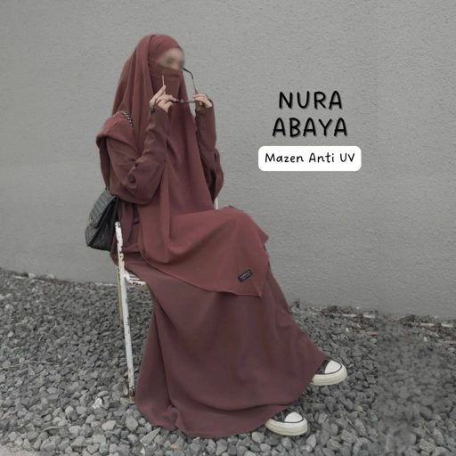 Image of Nura Abaya (ABAYA SAJA) Mazen Anti UV Abaya Hitam Polos Abaya Anti Gerah Abaya Busui Kekinian Abaya Umroh Haji Abaya Dailywear Kajian Abaya Ring Tangan