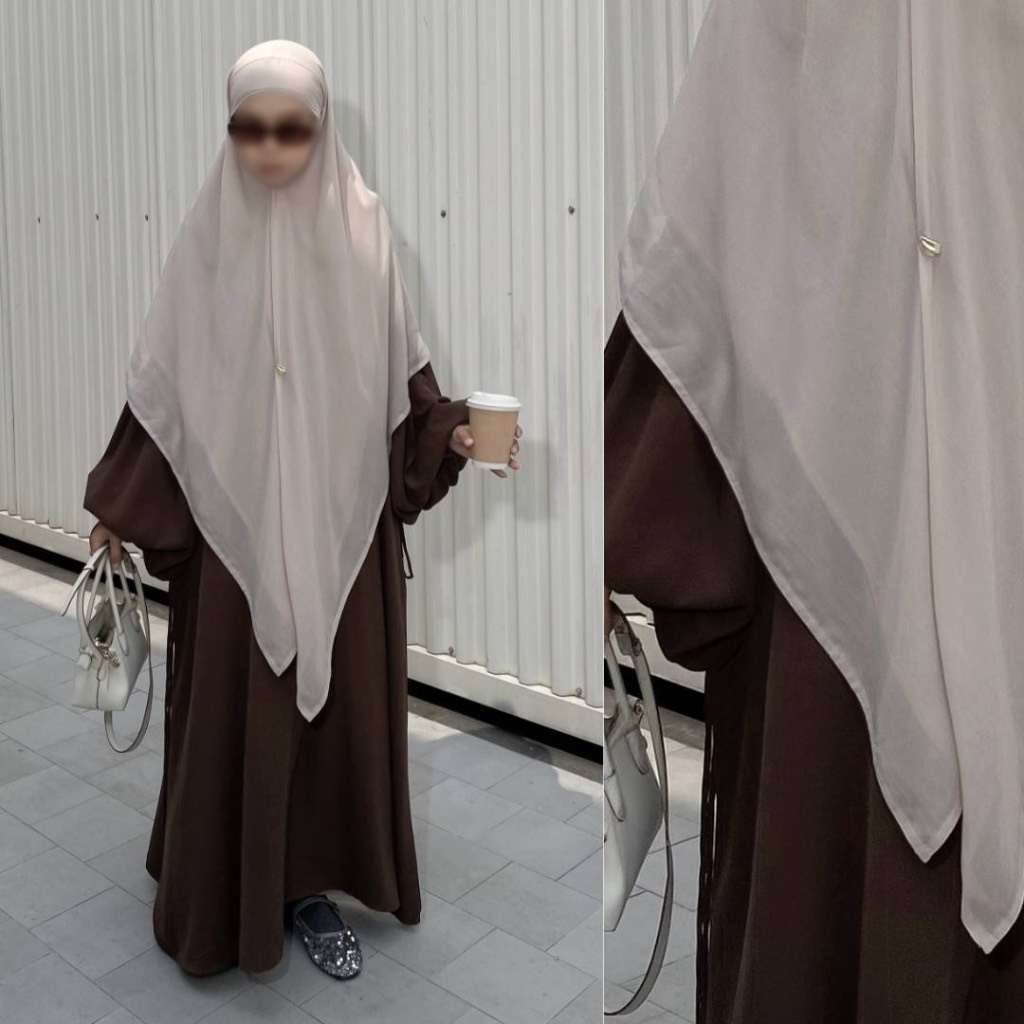 French Khimar Square Tencel Natural Fabric