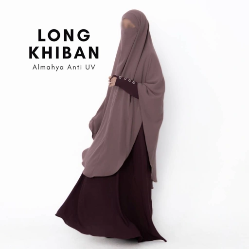 Image of Almahya Anti UV LONG KHIBAN (KHIMAR SAJA) Khimar Jumbo Panjang Khimar Bandana Anti UV Khimar Umroh Haji Khimar Cadar Jilbab Panjang Polos Jilbab Jumbo Syari