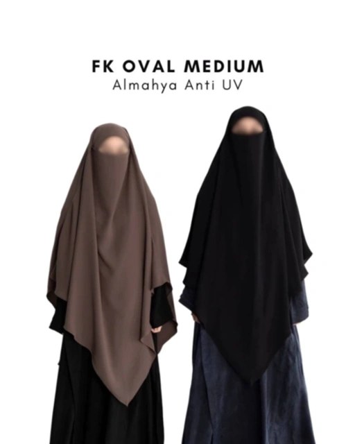 ⁠French Khimar Oval Medium Almahya Anti UV