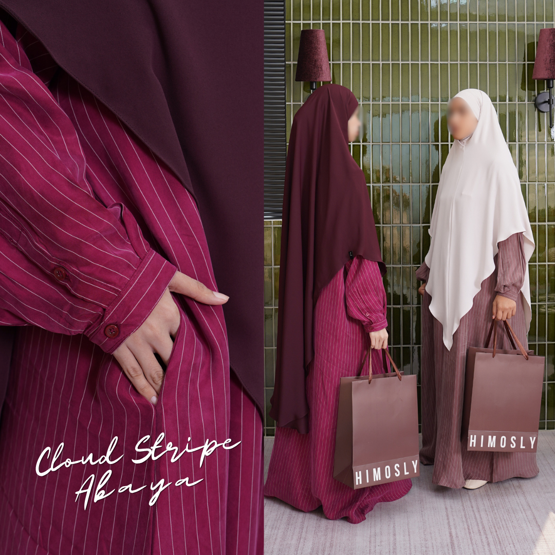 Cloud Stripe Abaya