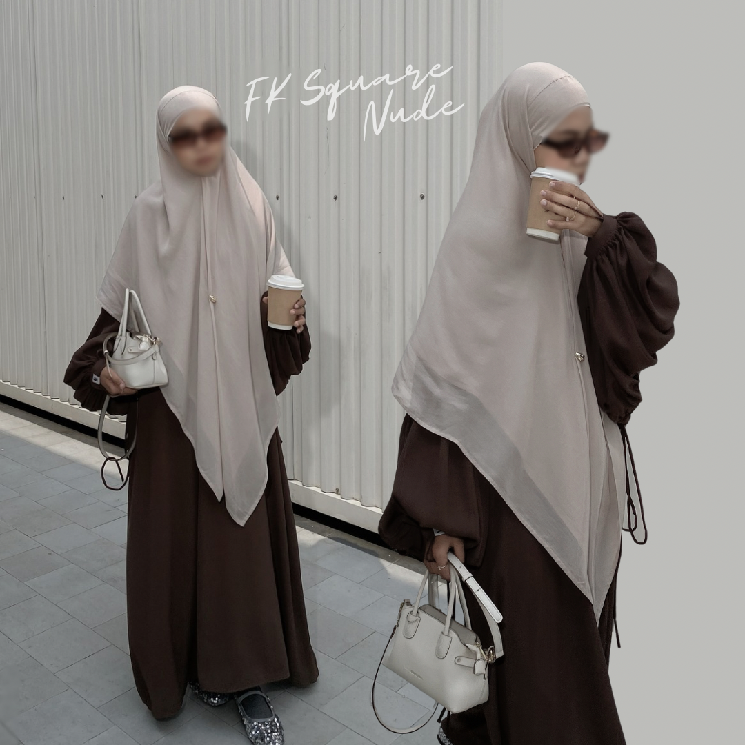 French Khimar Square Tencel Natural Fabric