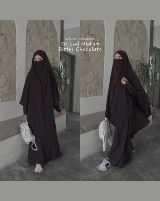⁠French Khimar Oval Medium Mazen Anti UV