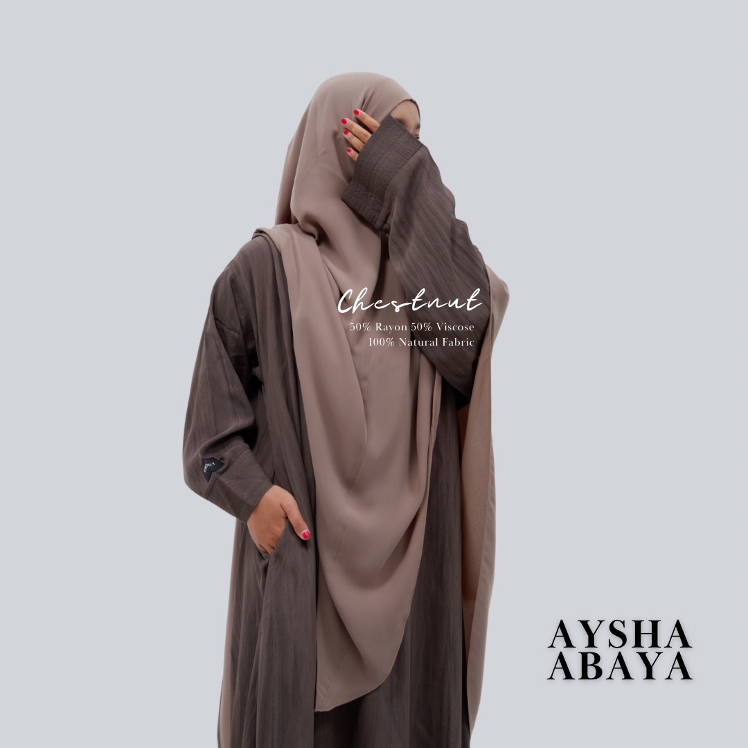 ⁠Aysha Abaya Natural Fabric