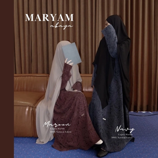 Image of MARYAM ABAYA (ABAYA SAJA) Exclusive Abaya Natural Fabric Cupro Marble