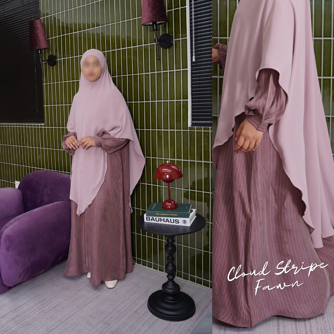 Cloud Stripe Abaya