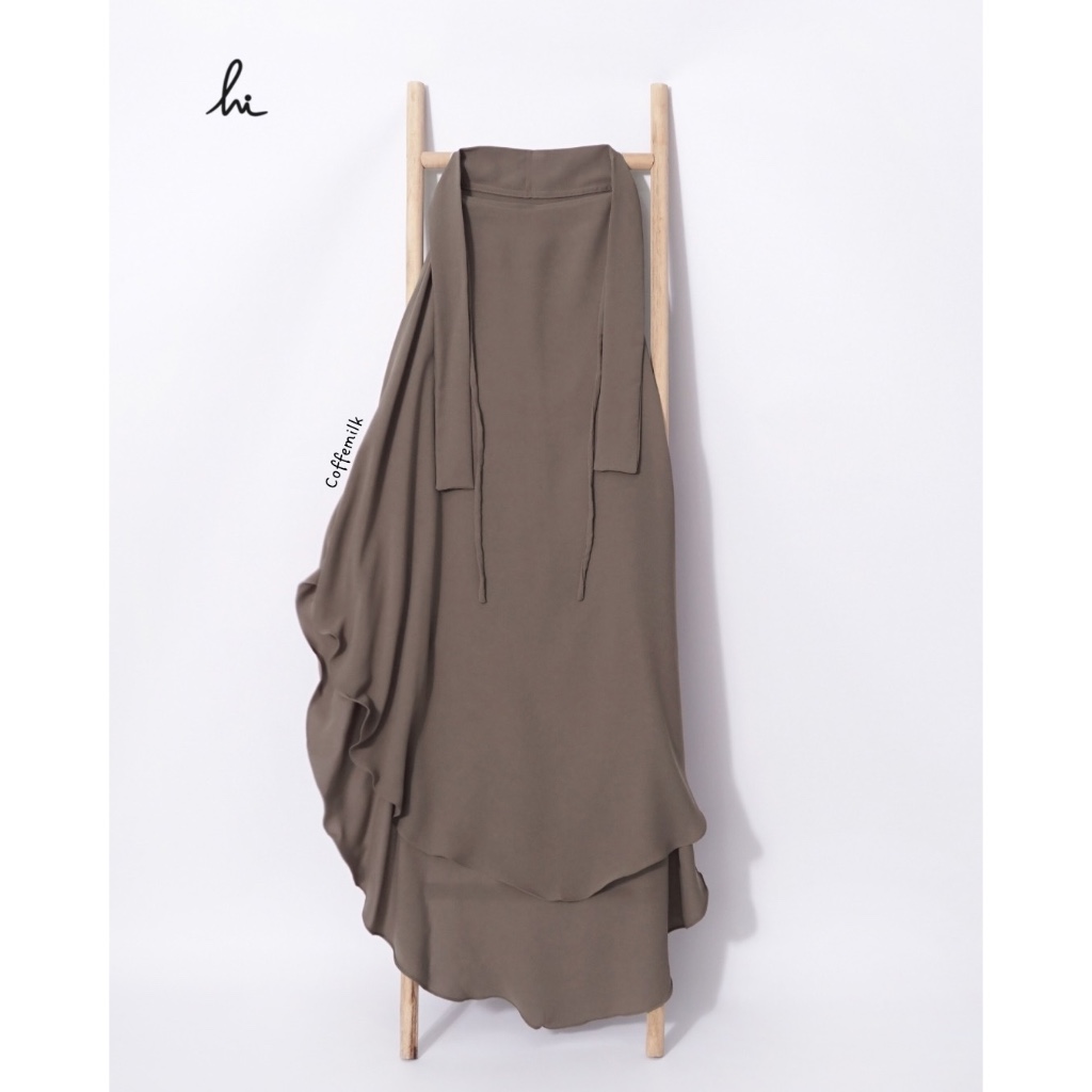 ⁠French Khimar Curve Long Mazen Anti UV