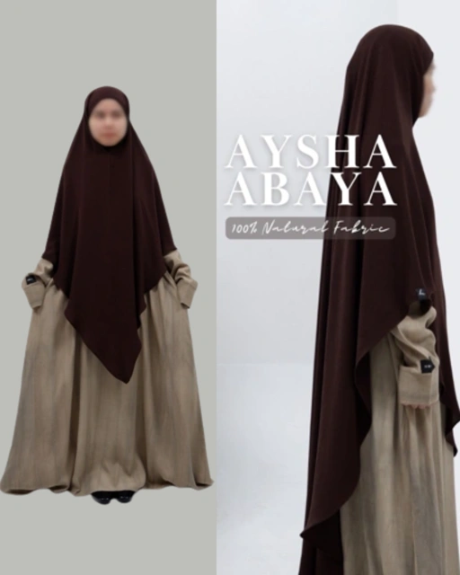 ⁠Aysha Abaya Natural Fabric